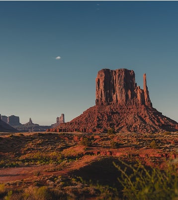 Majestic red rock formations at sunset