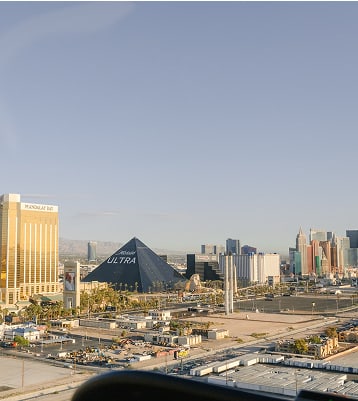 Las Vegas skyline with pyramid hotel