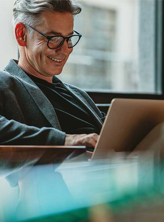 Remote worker using a laptop