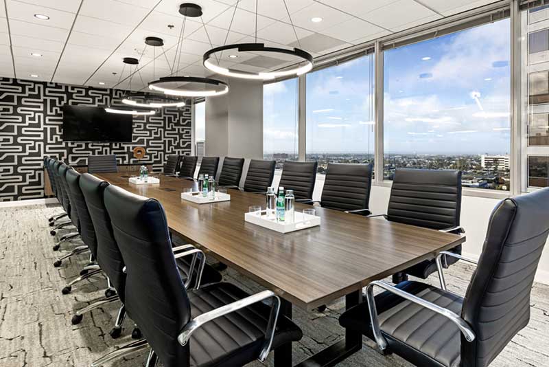 Modern conference room with panoramic views
