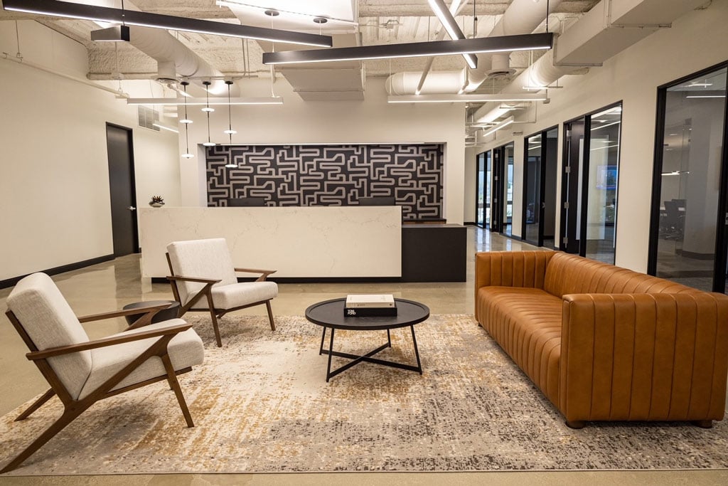 Modern office reception area design