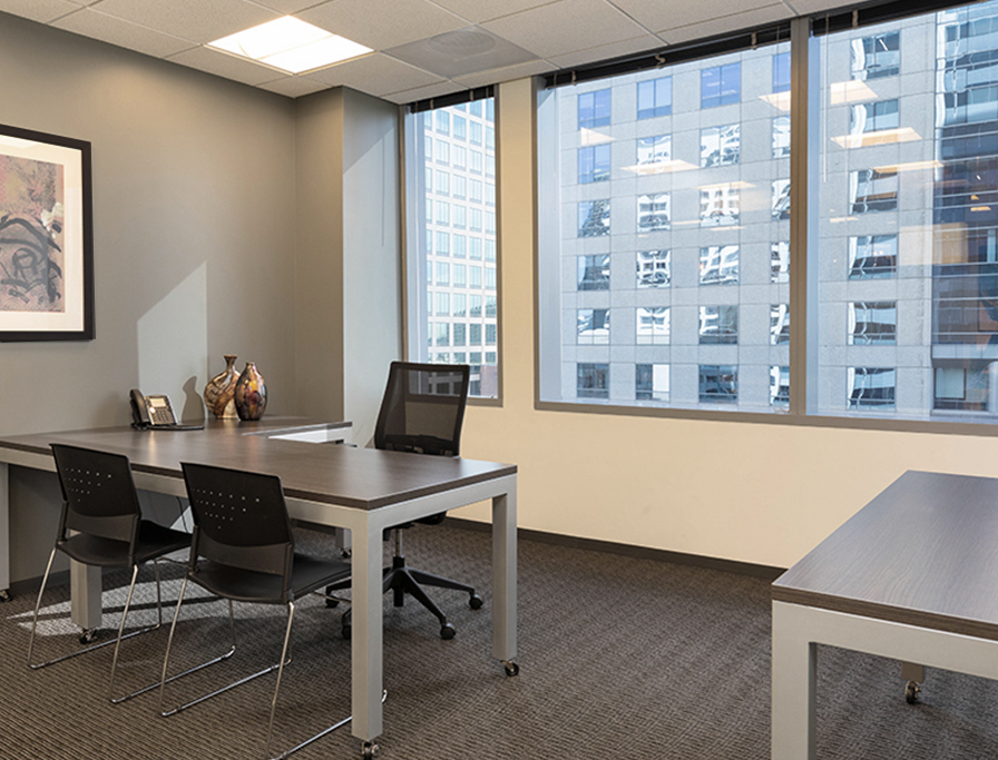 Modern office with large windows