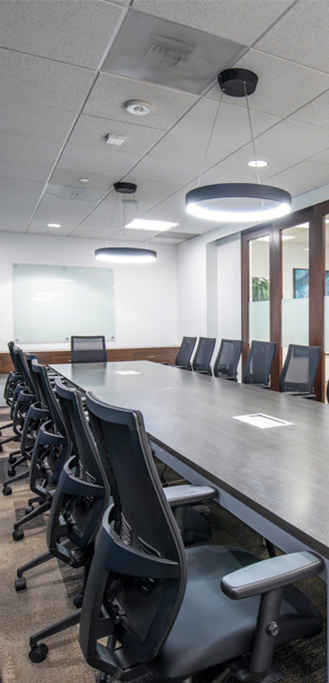 Modern conference room with chairs
