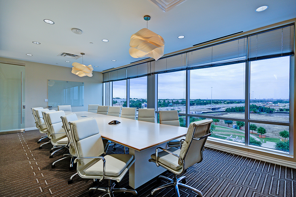 Large conference room with window view