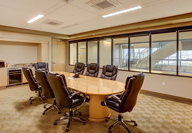 Modern conference room with chairs