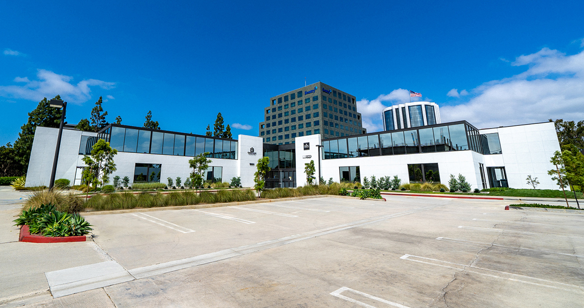 Modern building with clear blue sky