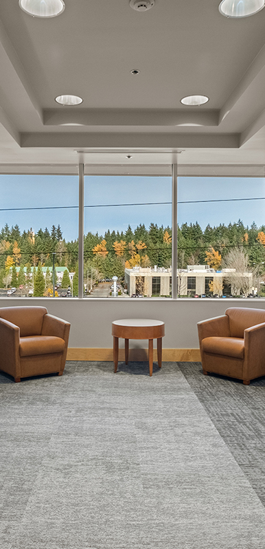 Cozy seating with scenic window view