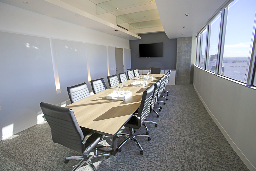 Modern conference room with large table