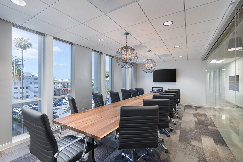 Modern conference room with large table