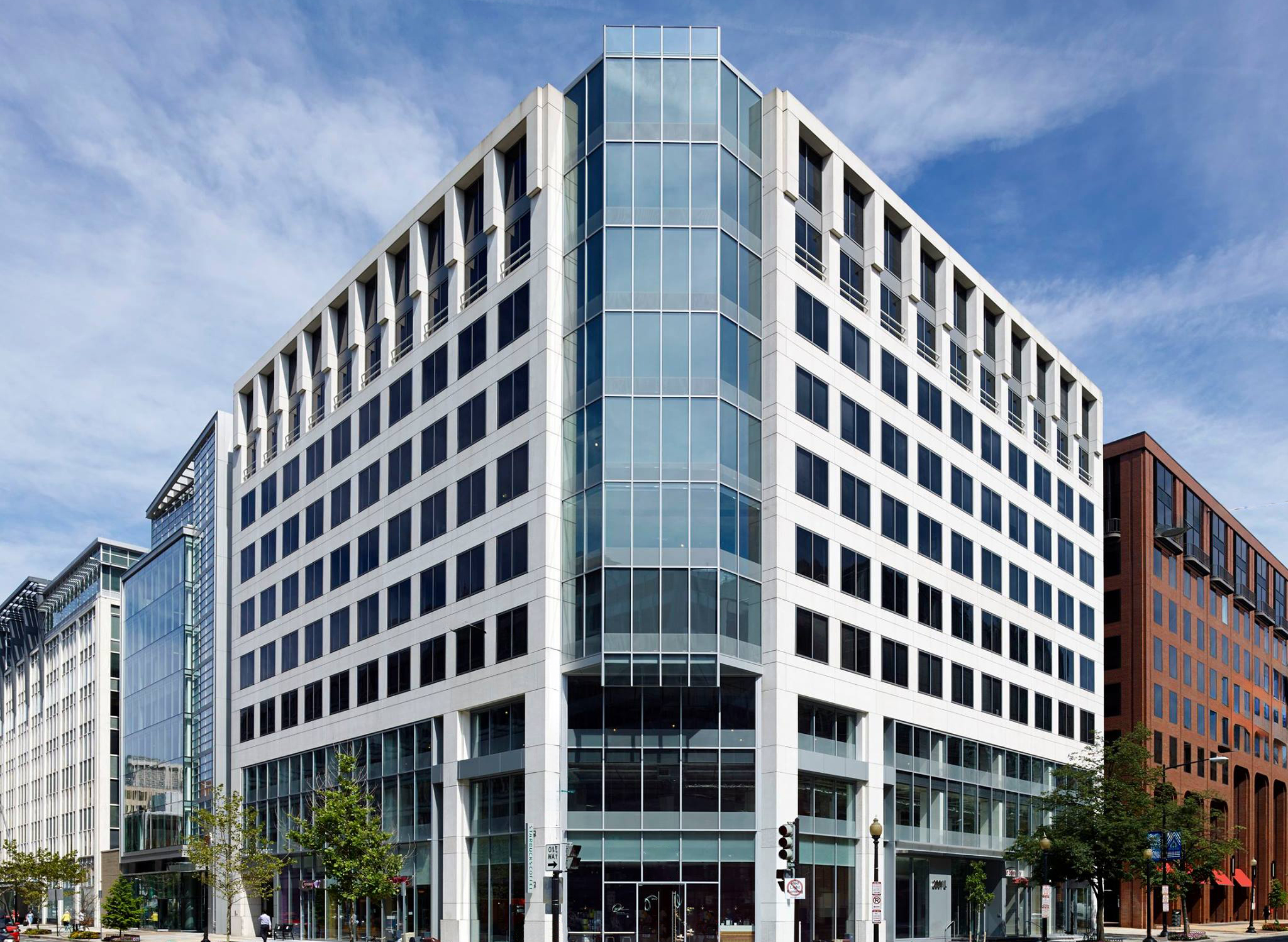 Modern glass office building exterior