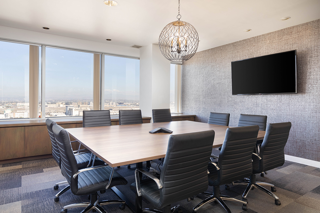 Modern conference room with panoramic views