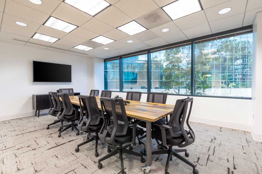 Modern conference room with large table