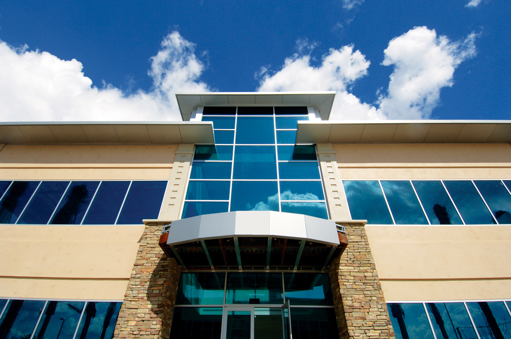 Modern building with glass facade