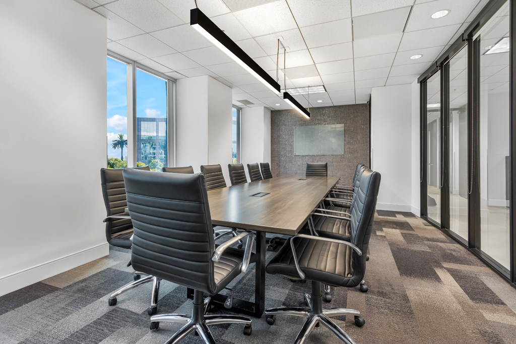 Modern conference room with large table