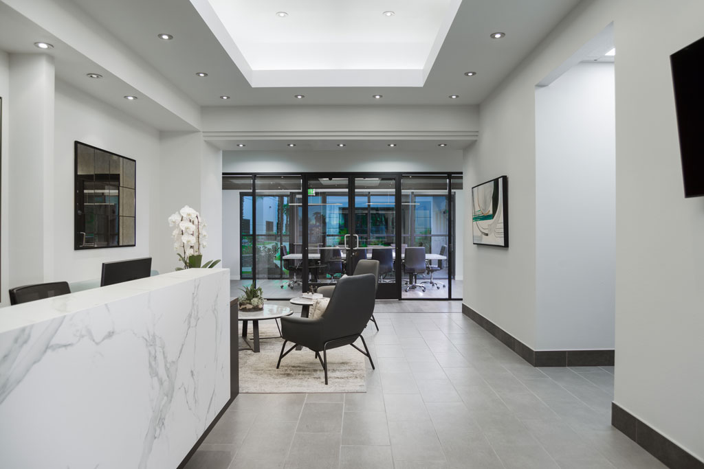 Modern reception area with elegant decor
