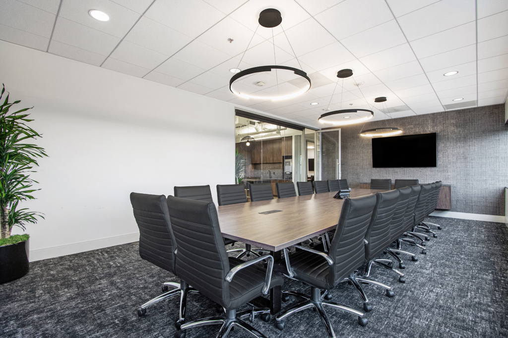 Modern conference room with large table