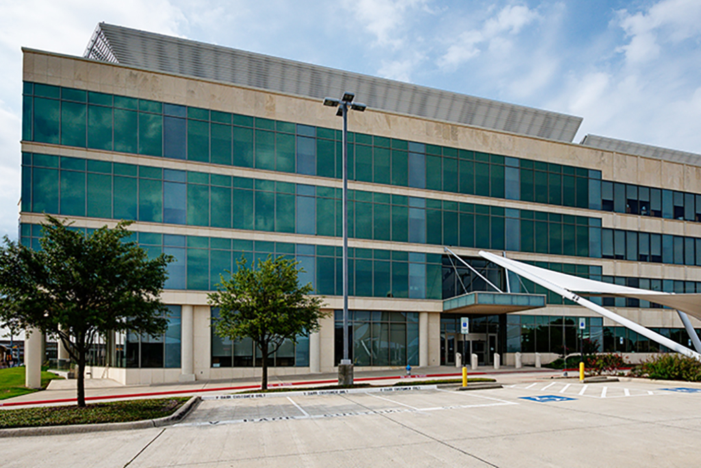 Modern office building with large windows