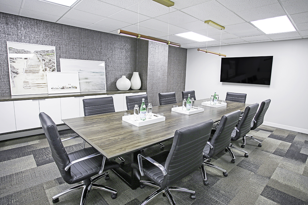 Modern conference room with large table