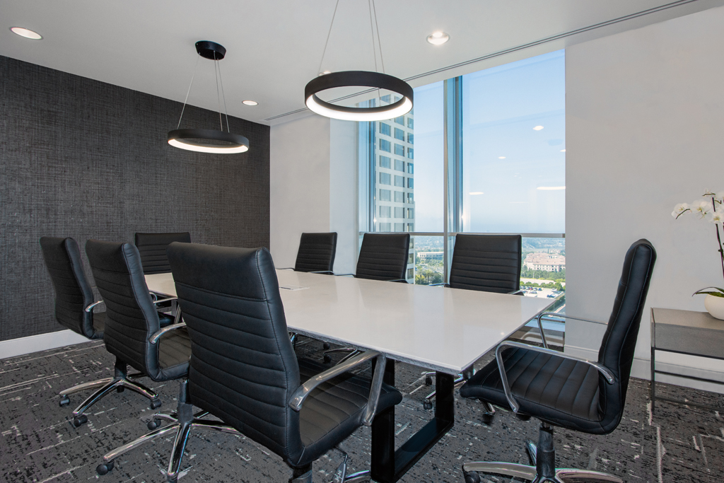Modern conference room with view