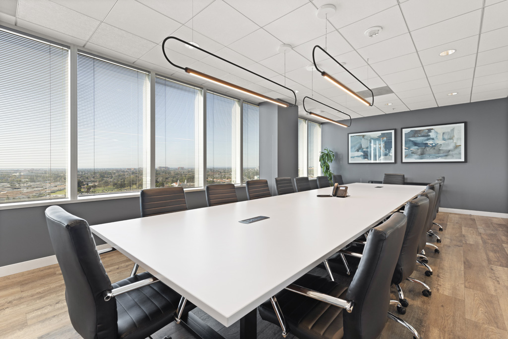 Modern conference room with large table