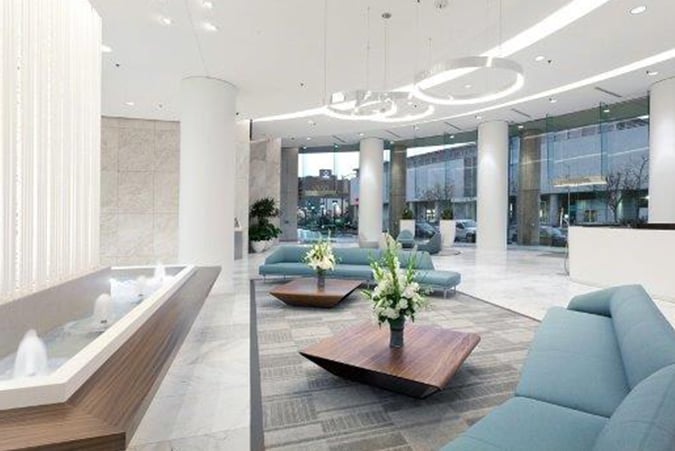 Modern lobby with elegant furnishings