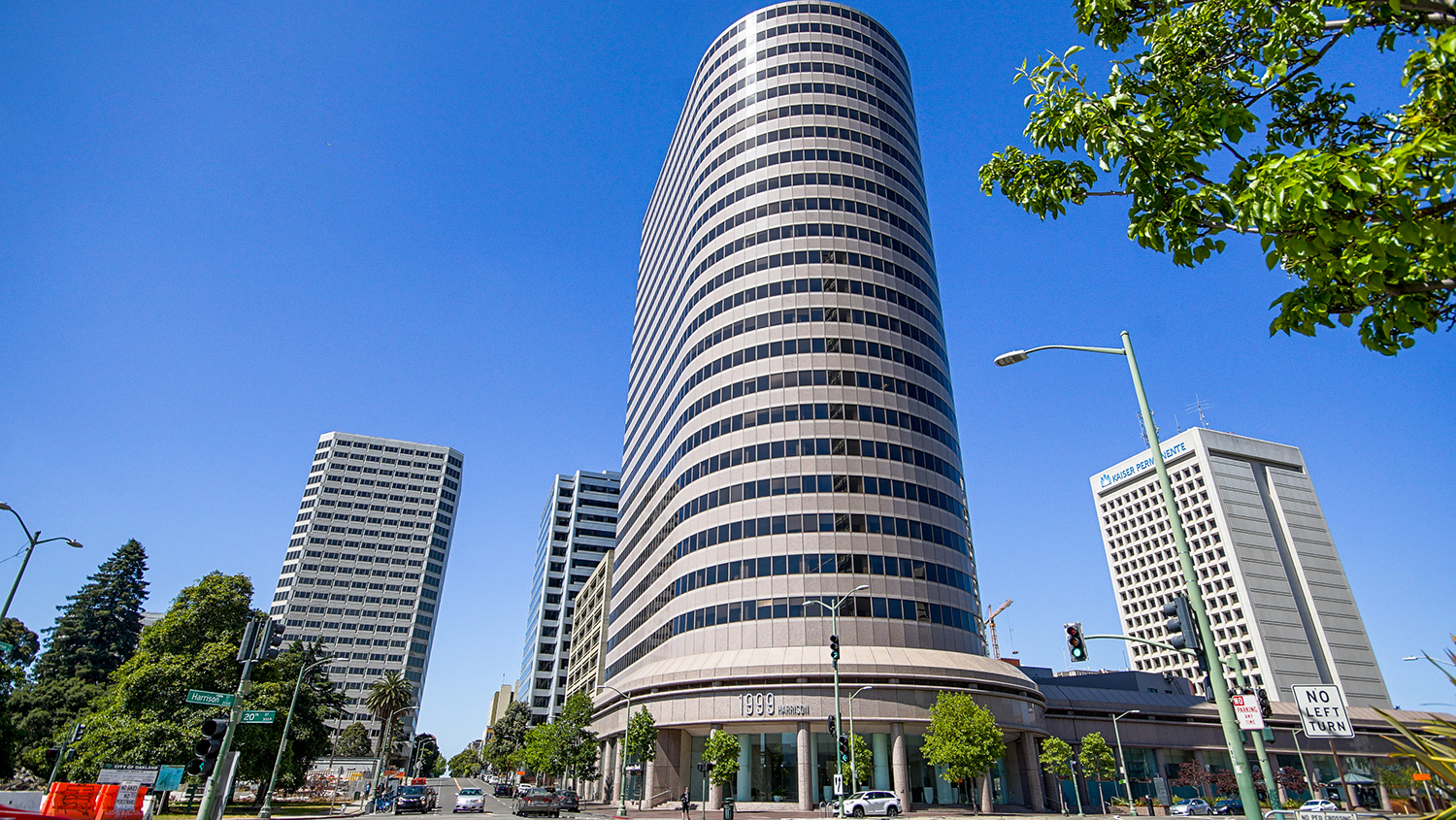 Modern skyscrapers under clear blue sky