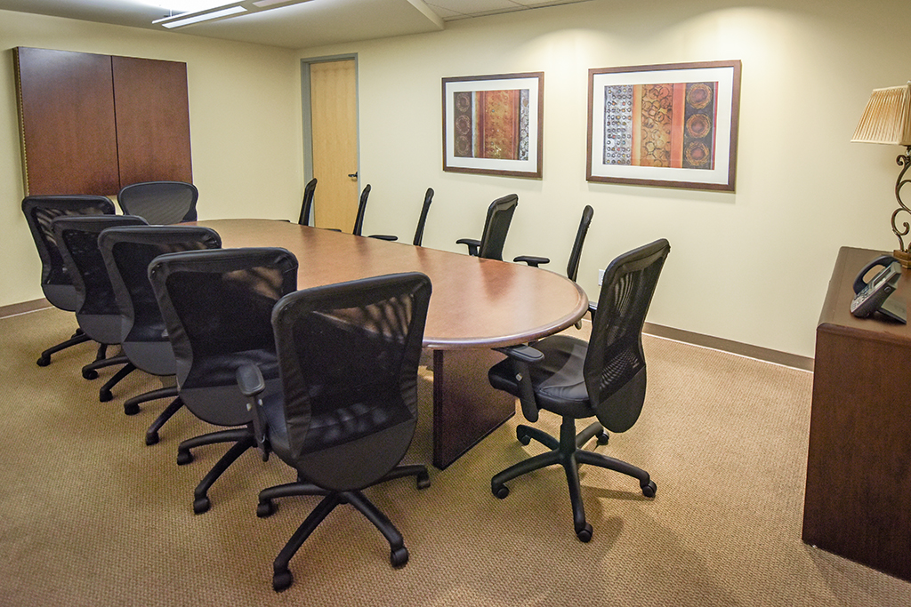 Empty conference room with chairs
