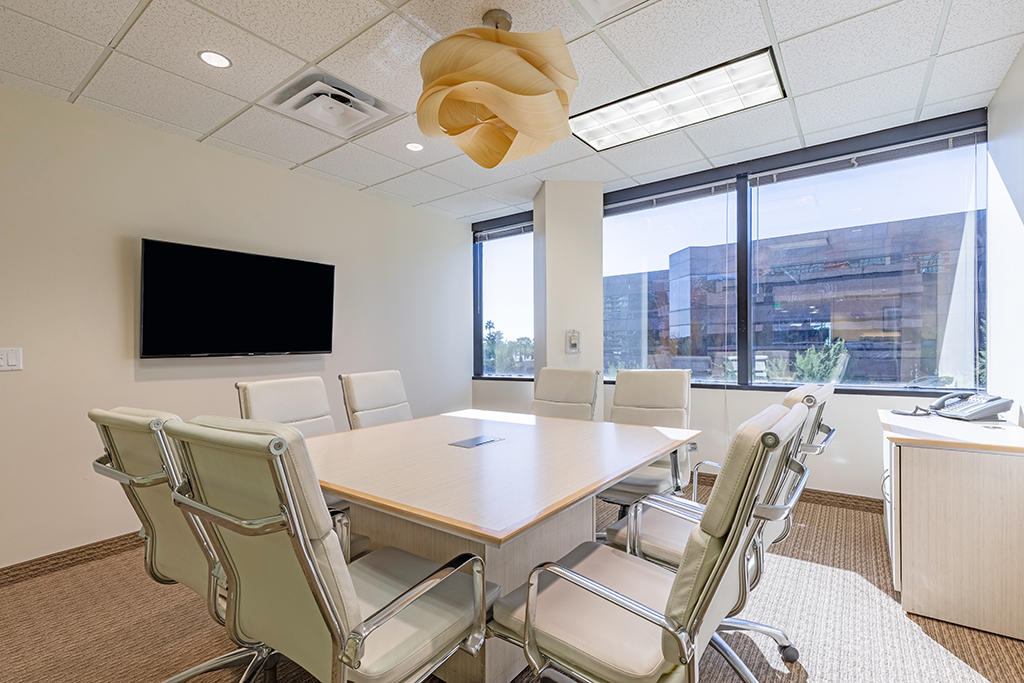Modern conference room with large table