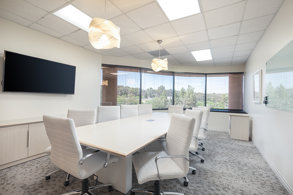 Modern conference room with natural light