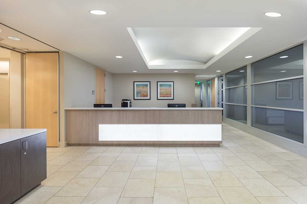 Modern, clean reception area design