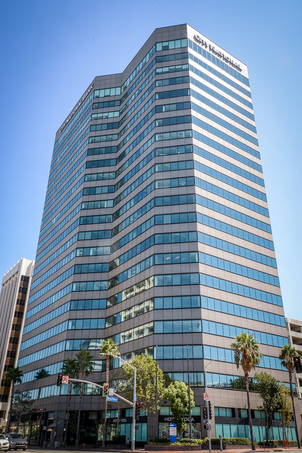 Modern glass office building exterior