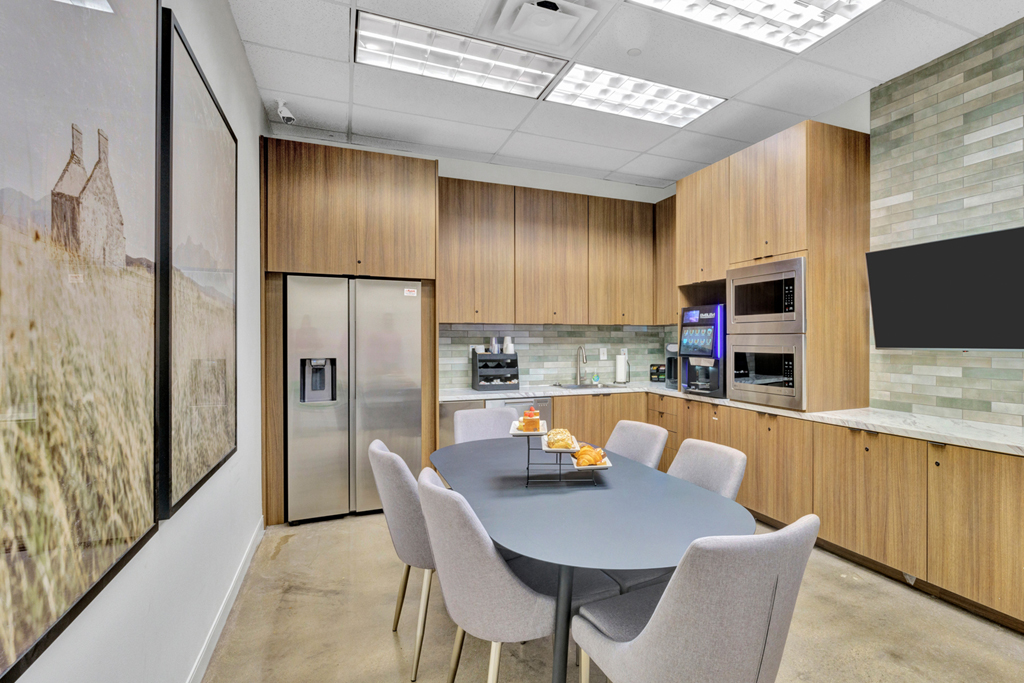 Modern kitchen with wooden cabinetry