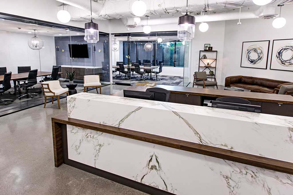Modern office reception with elegant design