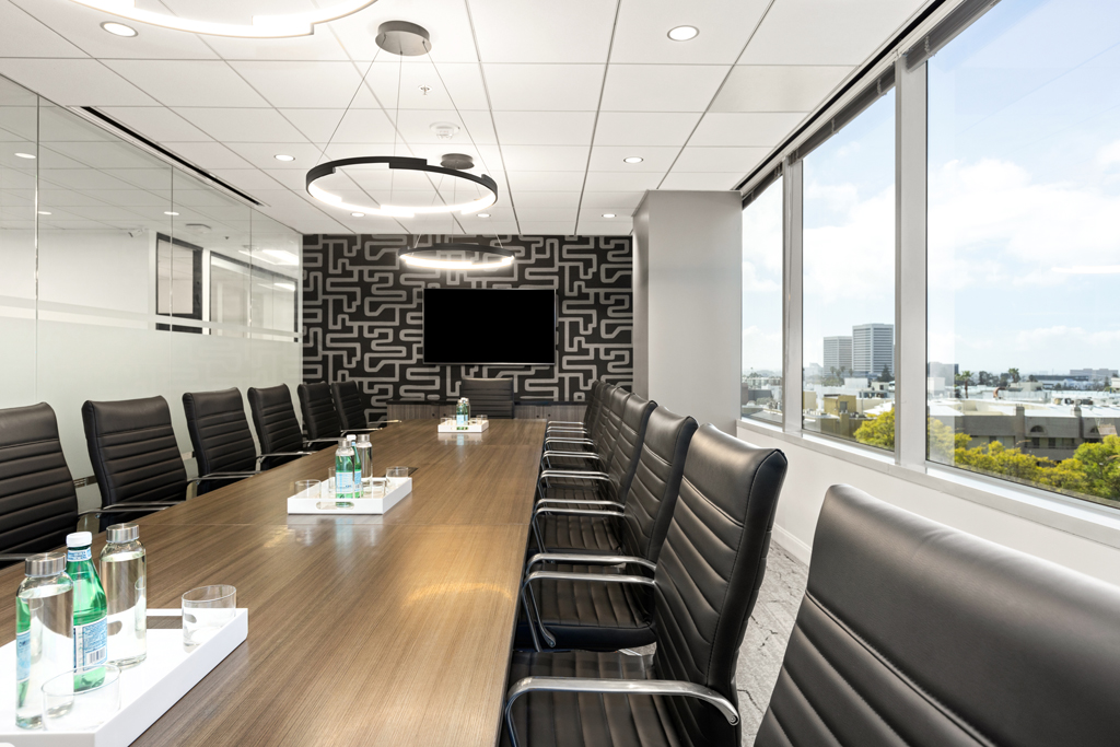 Modern conference room with large table