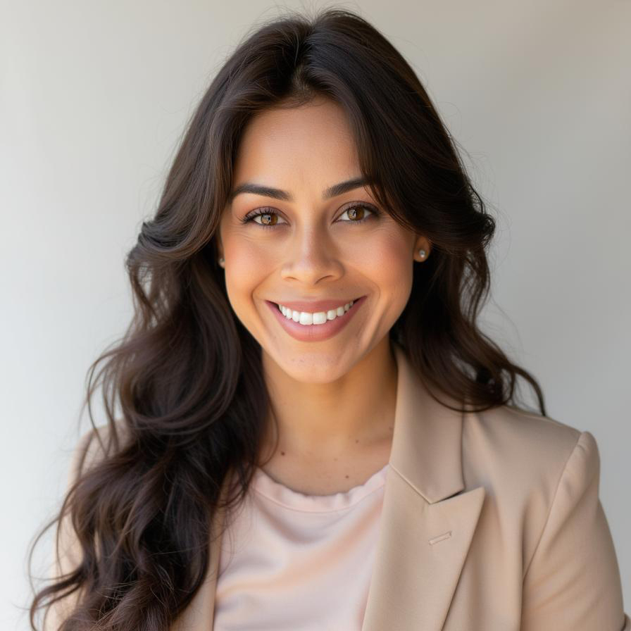 portrait of woman with wavy brown hair