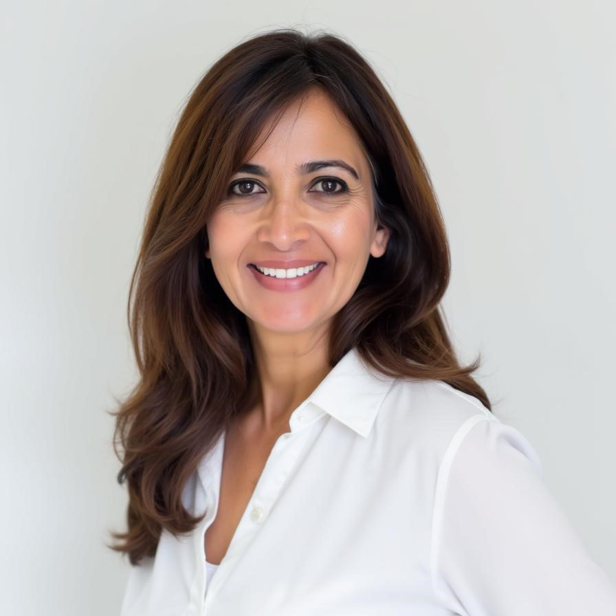 Portrait of woman with shoulder length brown hair