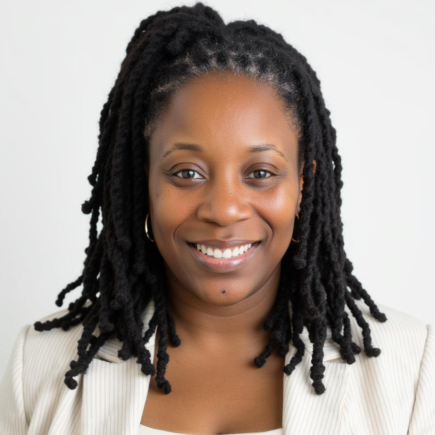 Person with dreadlocks wearing blazer